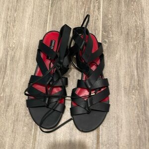Charles Jordan  Black Gladiator Sandals SZ 8